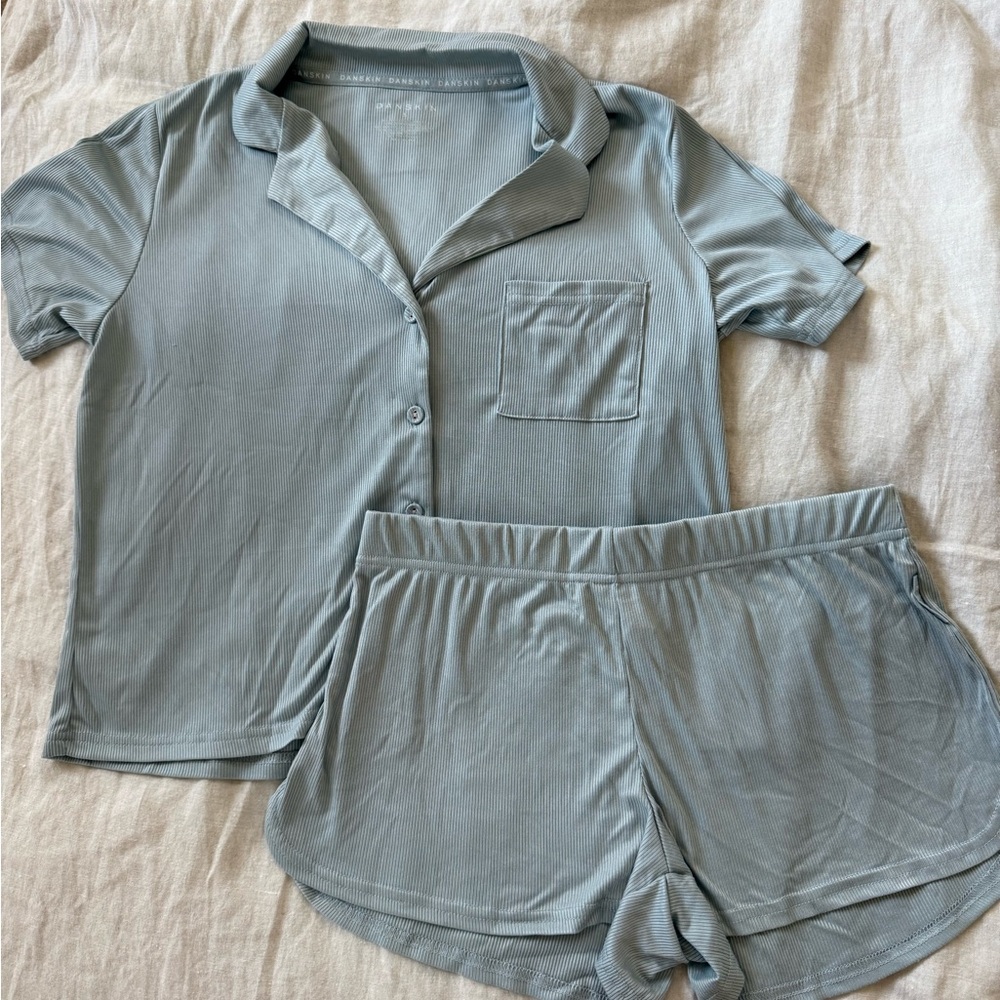 Danskin Soft Gray Button-Up Pajama Set